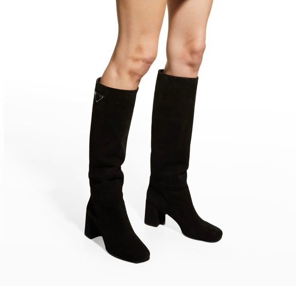 PRADA SUEDE KNEE BOOTS - Picture 3 of 11